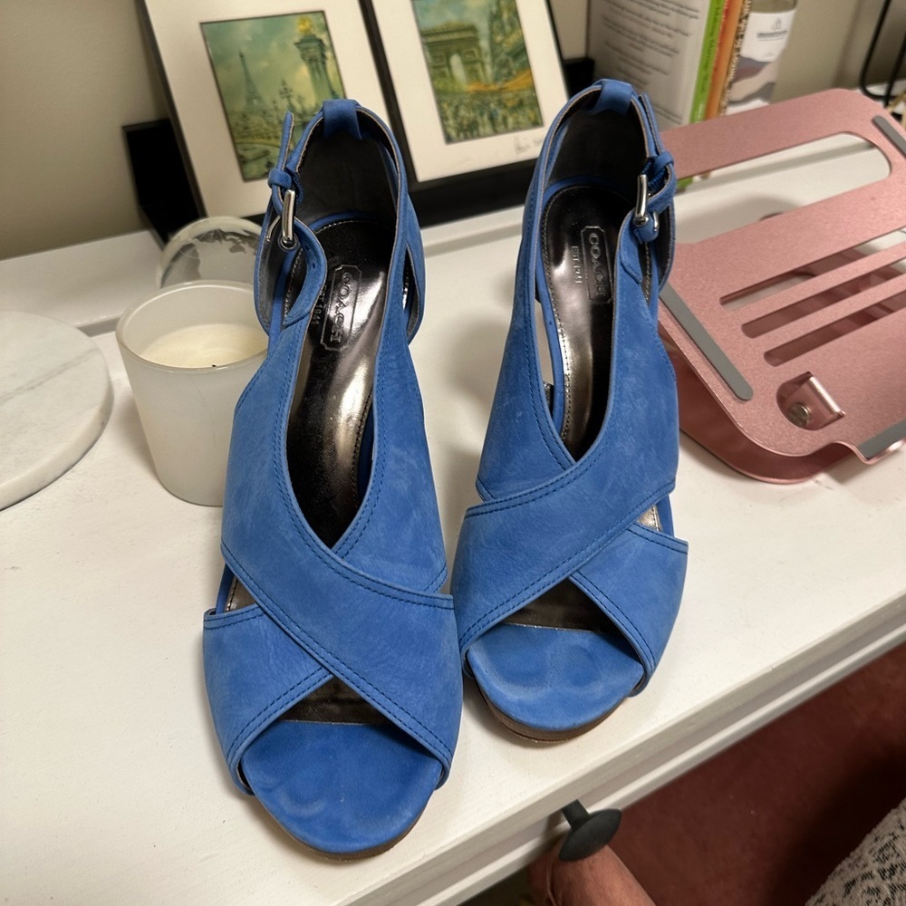 Chic Blue Open-Toe Women's Shoes